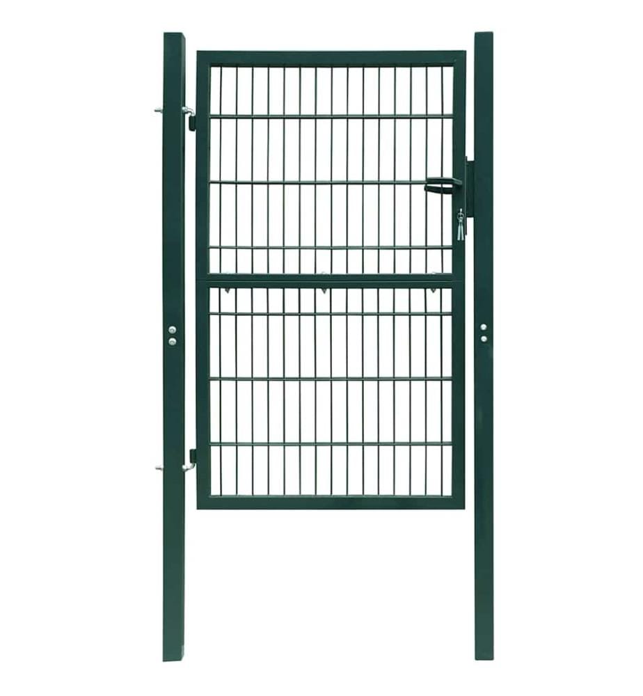 Portail de clôture en acier 100x200 cm vert