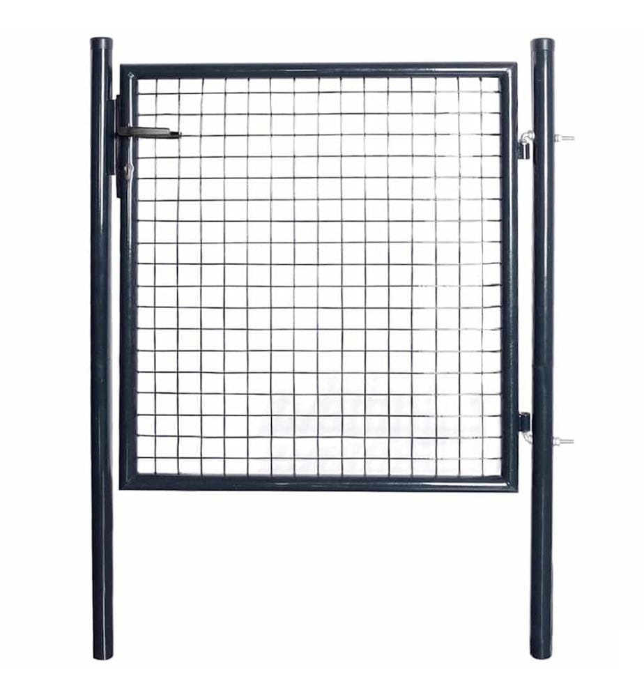 Portail en maille de jardin Acier galvanisé 85,5x100 cm Gris
