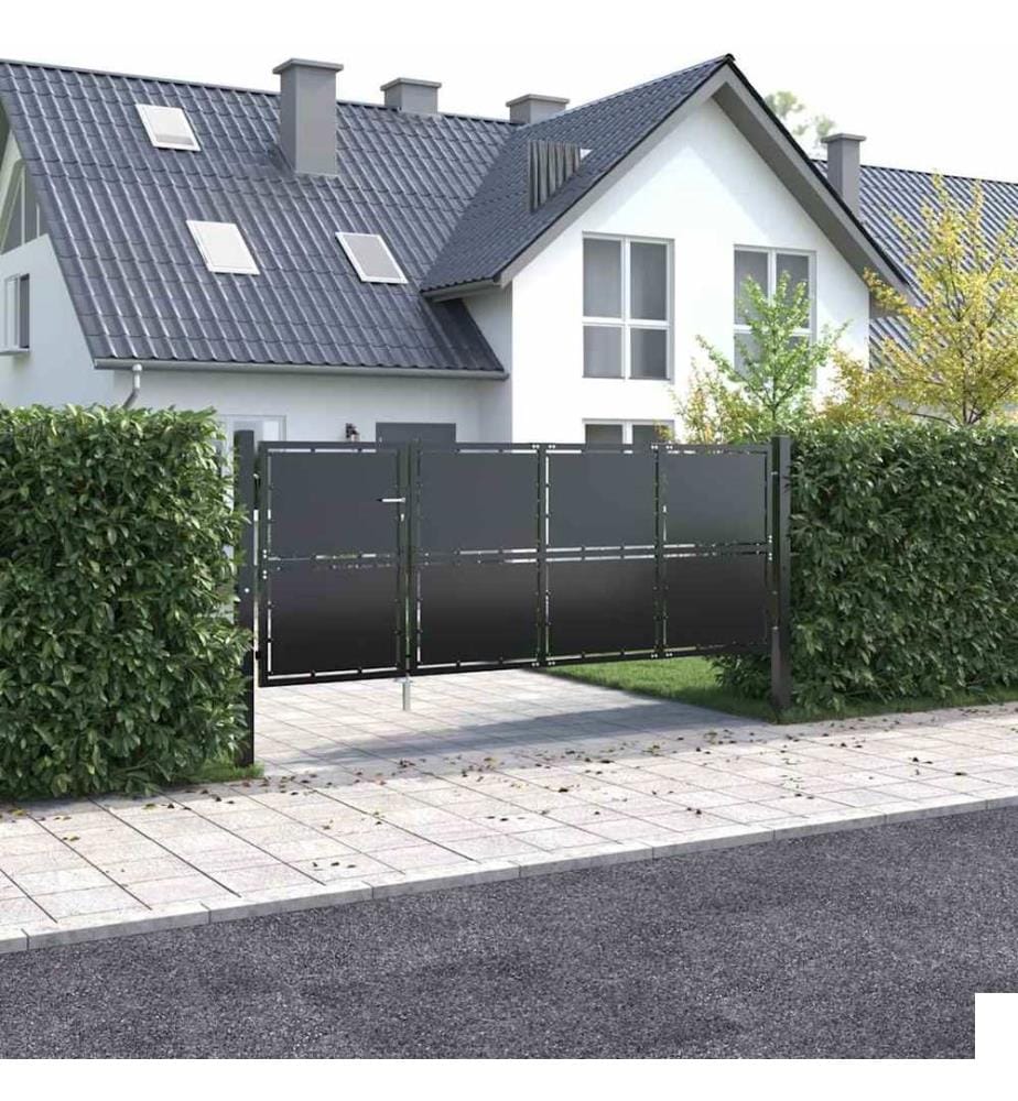 Portail de jardin en acier 350 x 125 cm anthracite