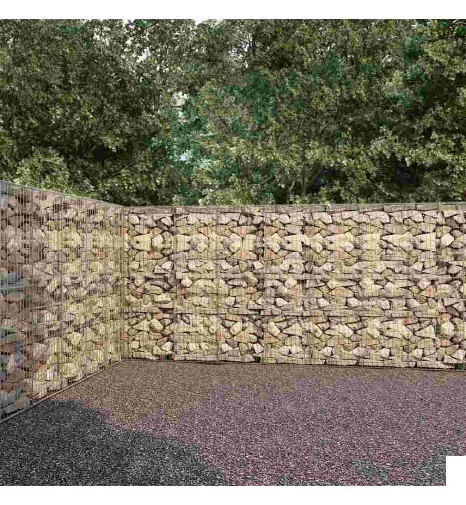 Mur à gabion avec couvercles Acier galvanisé 600 x 30 x 200 cm