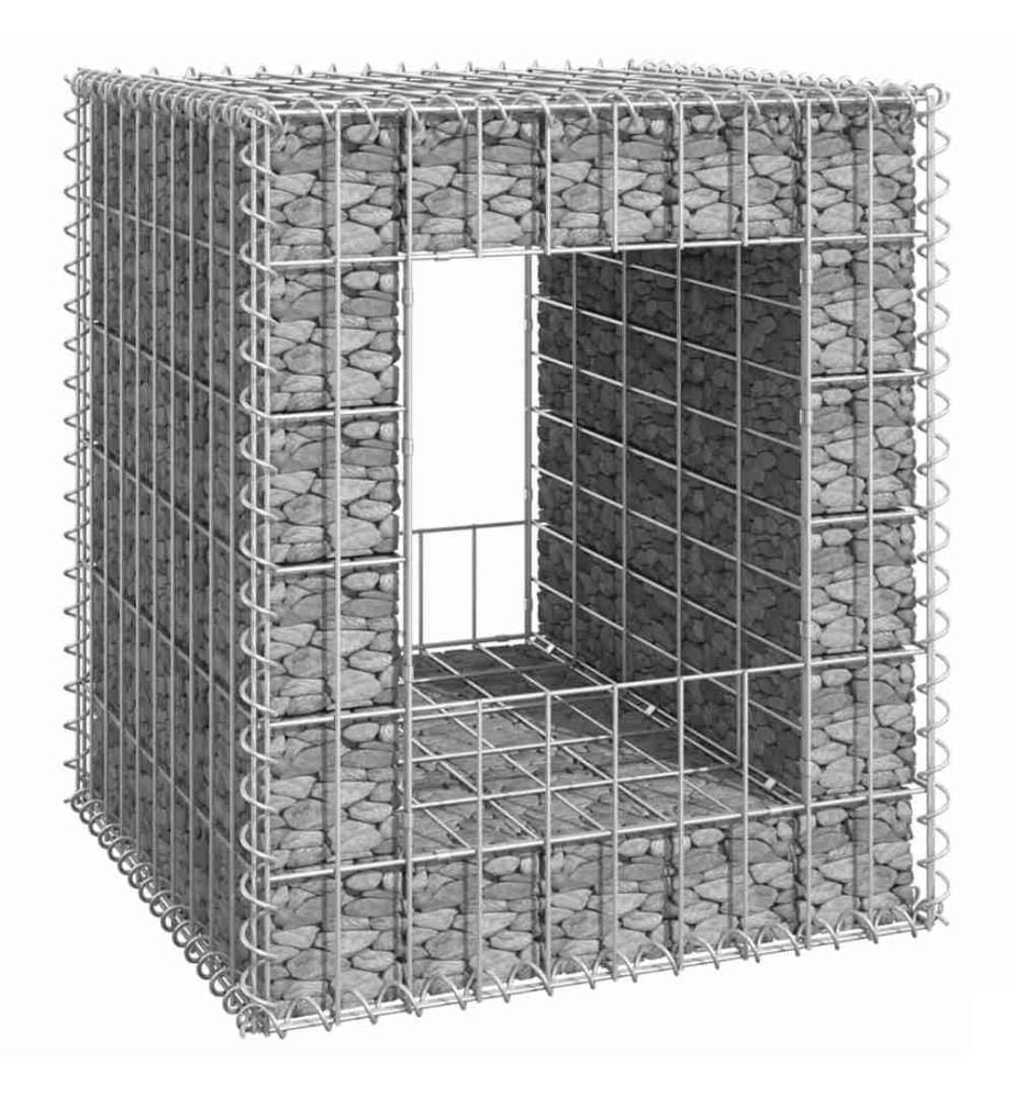 Poteau à panier de gabion 50x50x60 cm Fer