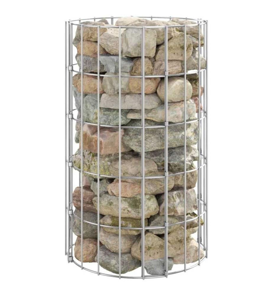 Poteau à gabion circulaire Acier galvanisé Ø30x50 cm