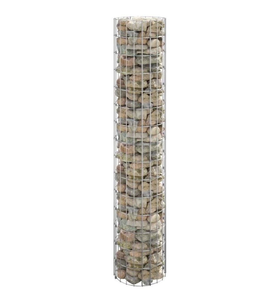 Poteau à gabion circulaire Acier galvanisé Ø30x150 cm