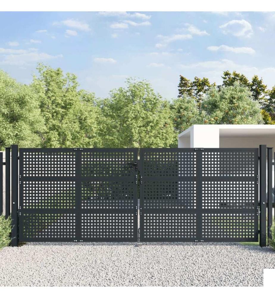 Portail de jardin Anthracite 400x150 cm Acier