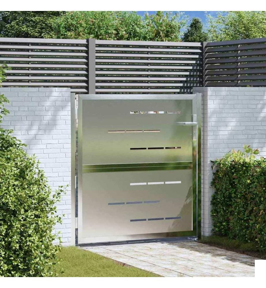Porte de Jardin Argenté 96 x 100 cm Acier inoxydable