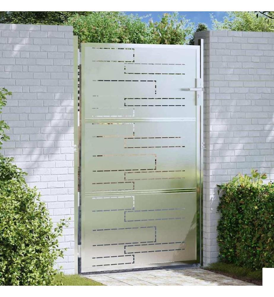 Porte de Jardin Argenté 100 x 125 cm Acier inoxydable