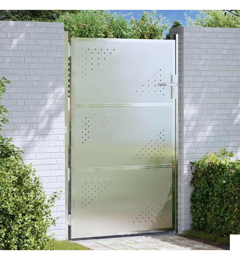 Porte de Jardin Argenté 100 x 150 cm Acier inoxydable