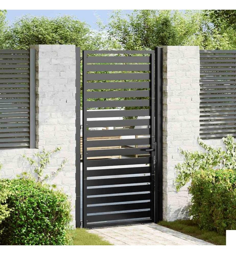 Portail de jardin verrouillable noir 100x180 cm aluminium