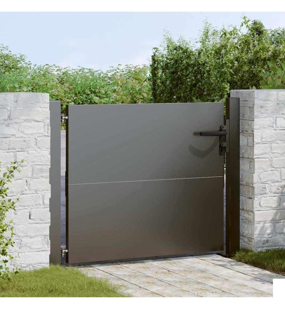 Porte de Jardin Noir 85 x 105 cm Acier enduit de poudre