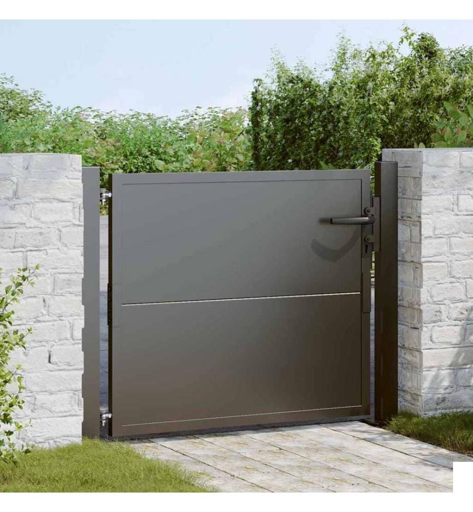 Porte de Jardin Noir 85 x 105 cm Acier enduit de poudre