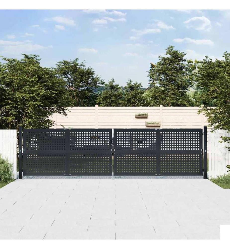vidaXL Portail de jardin Anthracite 400 x 125 cm Acier