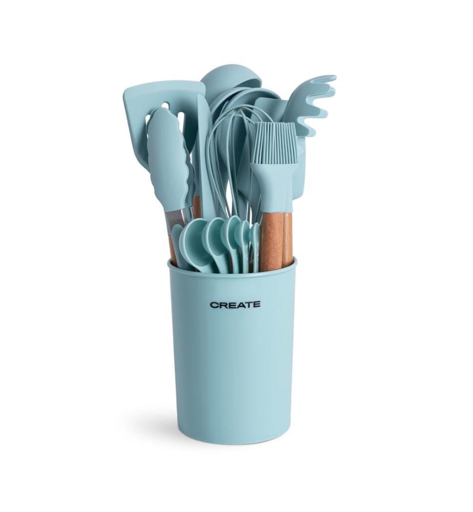 Set d'Ustensiles de Cuisine - Bleu Pastel