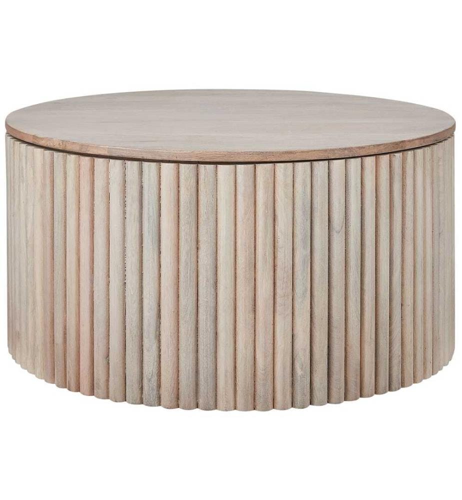 Table basse KIRKWOOD Bois de manguier Marron clair avec rangement