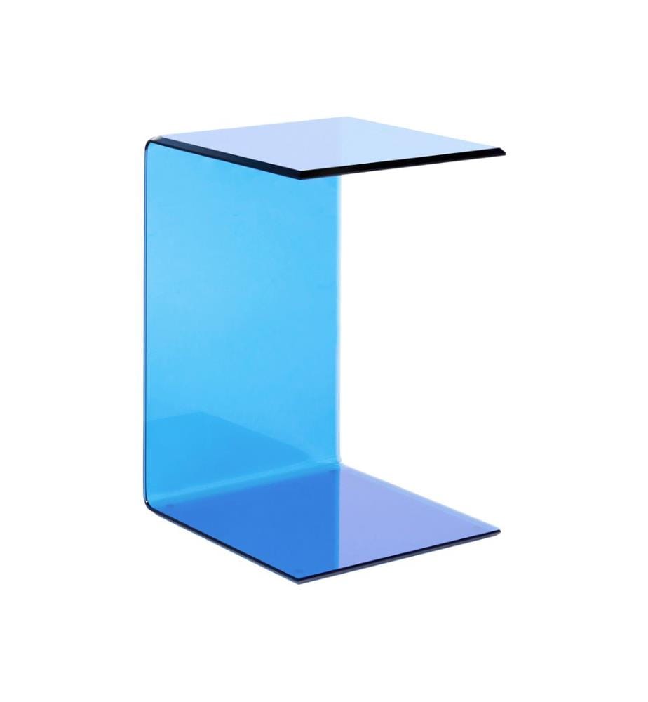 Table d'appoint LOURDES Verre de sécurité Bleu