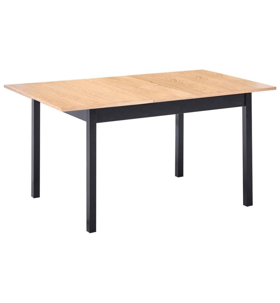 Table de salle à manger extensible HOUSTON Marron clair / noir 120/150 cm 90 cm Bois de pin