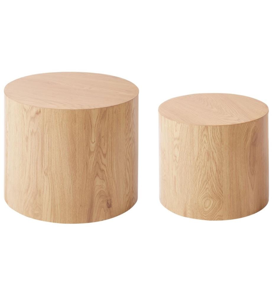 Lot de 2 tables basses MANTI Marron clair