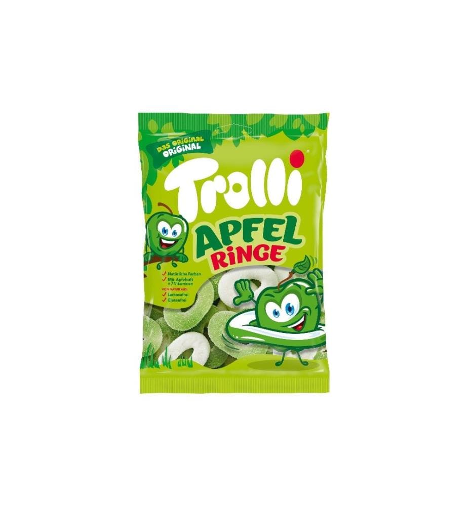 TROLLI - Bonbons gommeux Rondelles de pomme aigre 200 g
