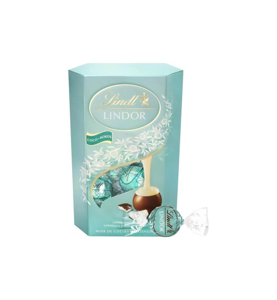 LINDT - Pralines au chocolat Boules Lindor Coco 200 g