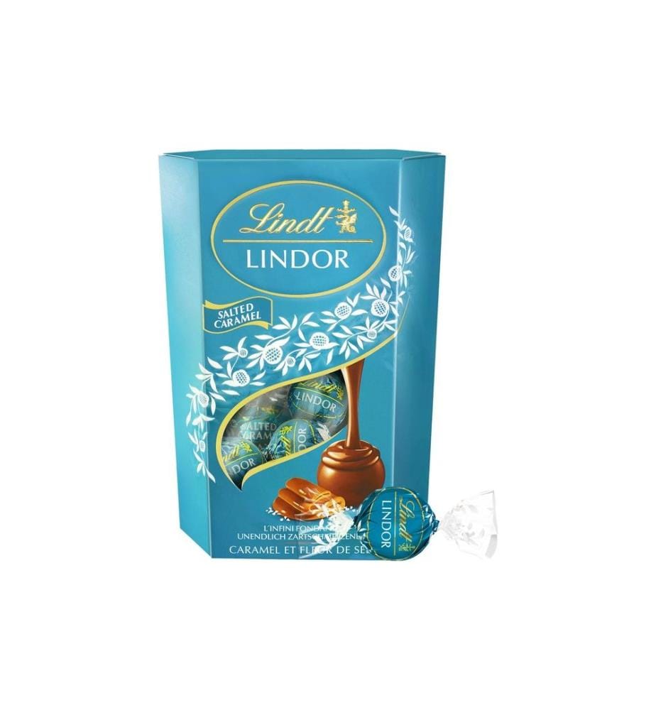 LINDT - Pralines au chocolat Boules Lindor Caramel salé 200 g