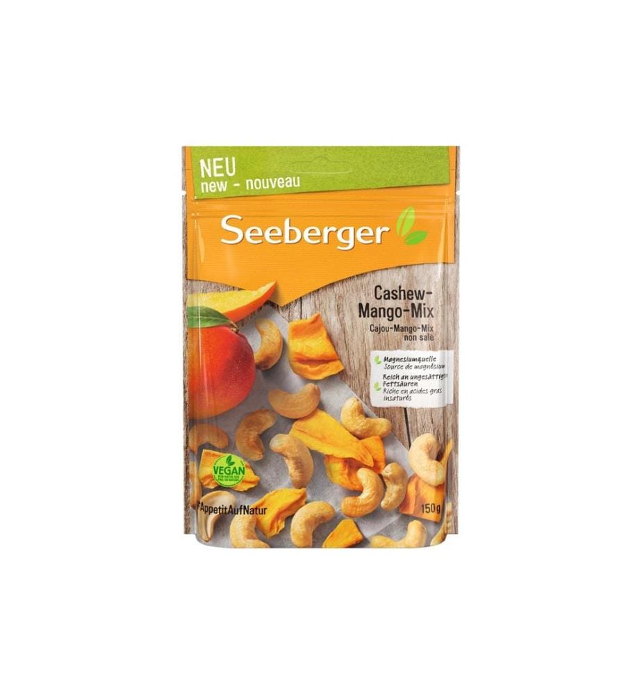 Seeberger - Mélange de noix de cajou et de mangue 150 g