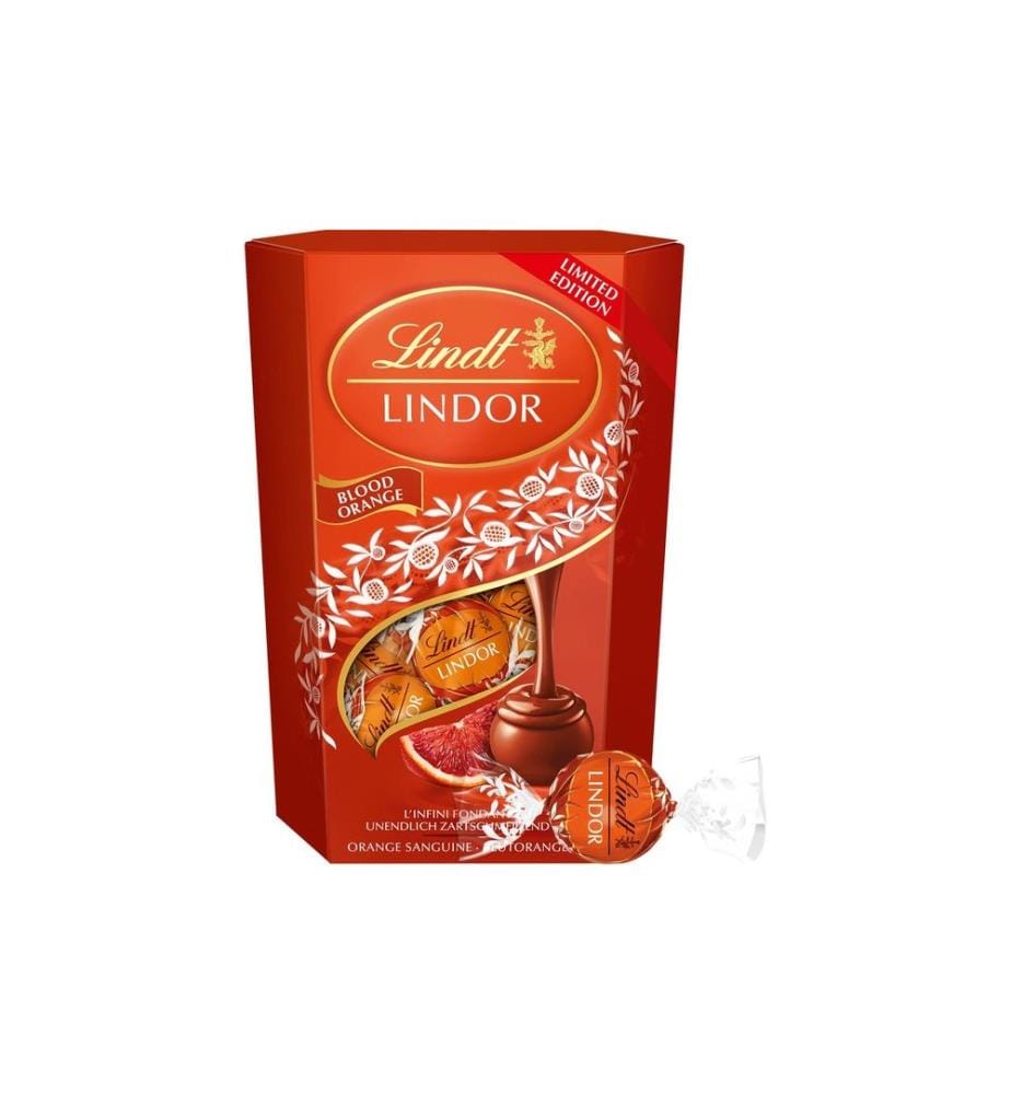 LINDT - Pralines au chocolat Lindor Kugeln Orange sanguine 200 g