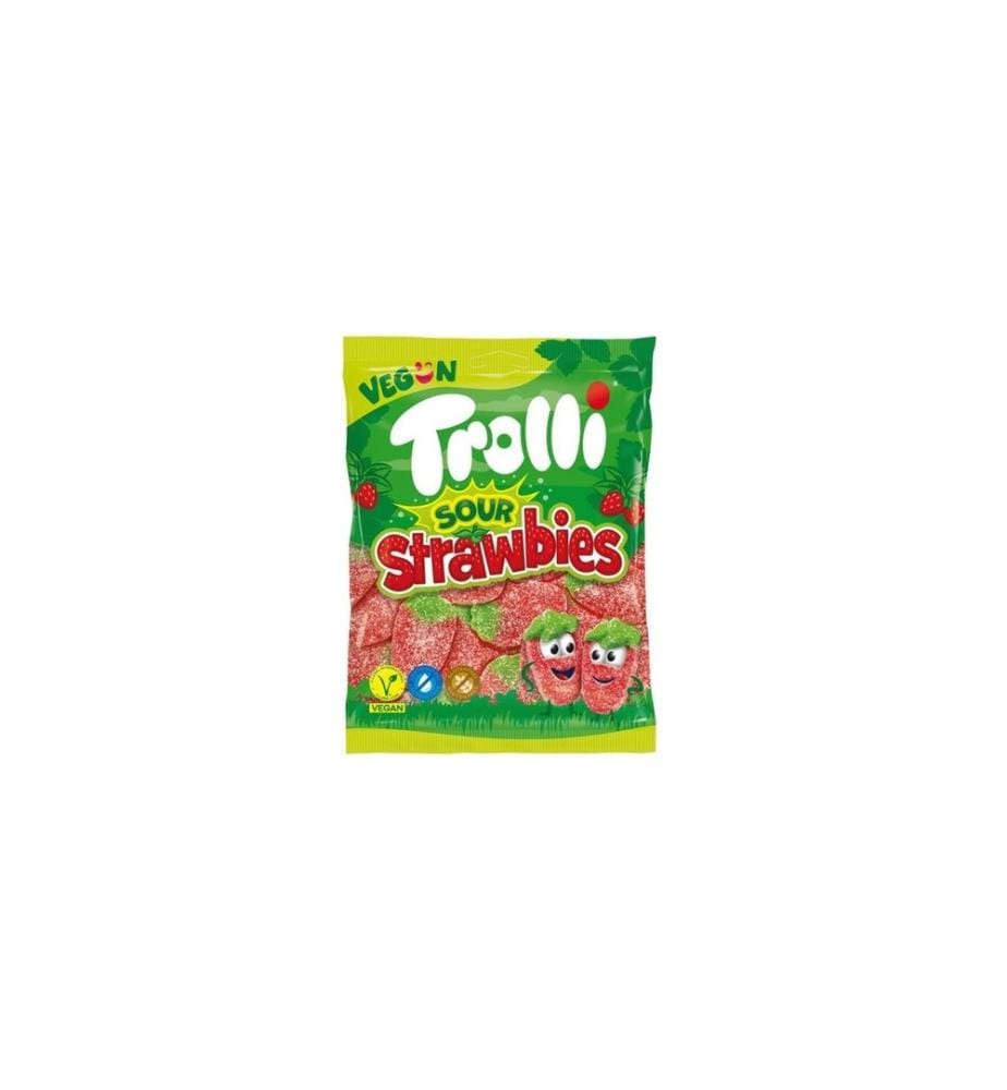 TROLLI - Bonbons à croquer Sour Strawbies 175 g