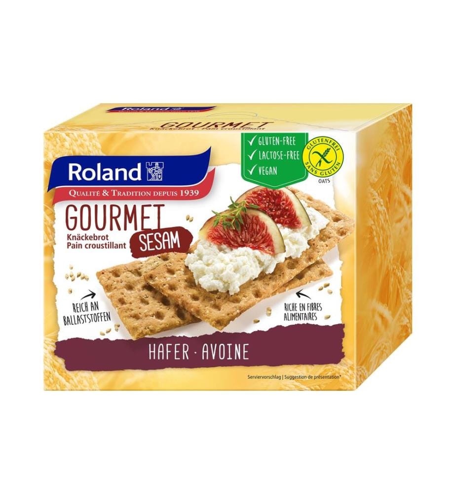 Roland Snacks - Pain croustillant Gourmet Sésame sans gluten 230 g