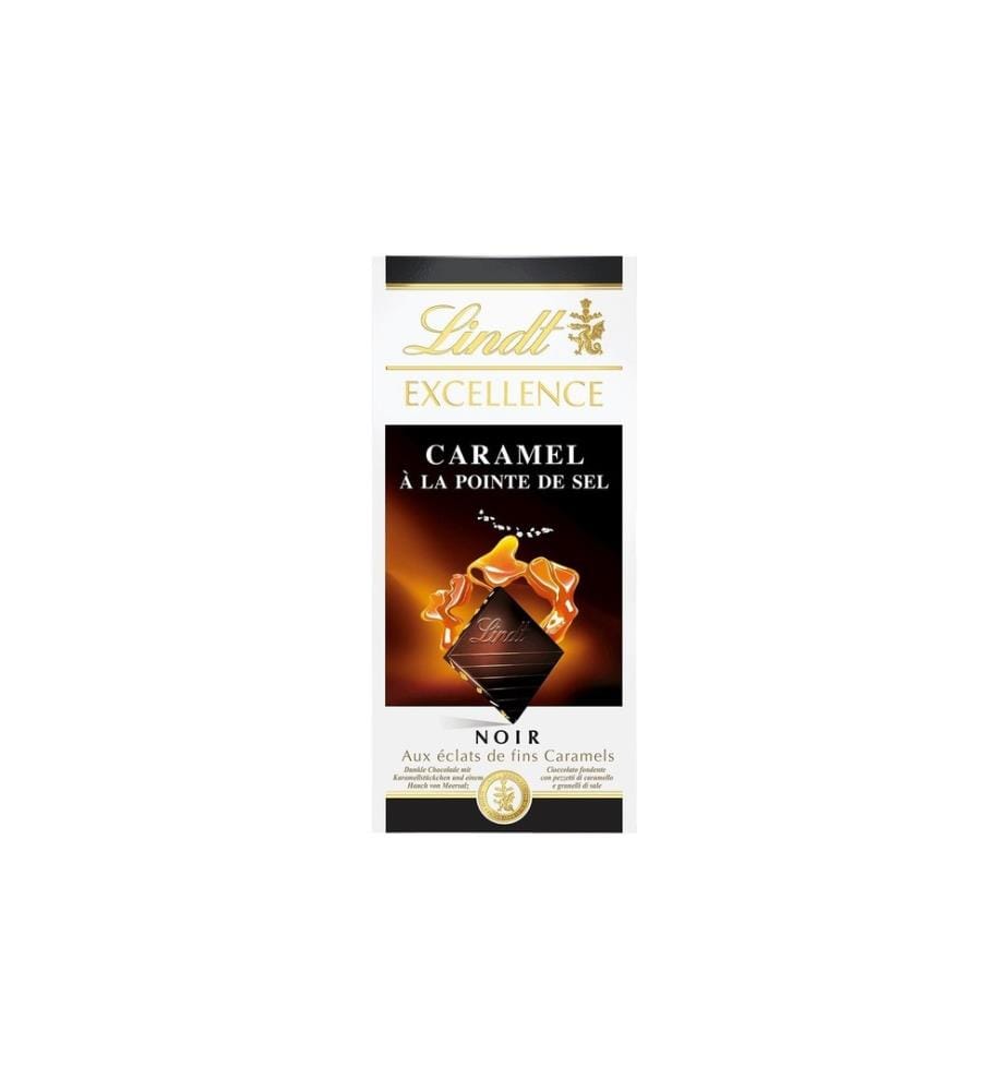 LINDT - Tablette de chocolat Excellence Sombre Caramel de Sel 100 g