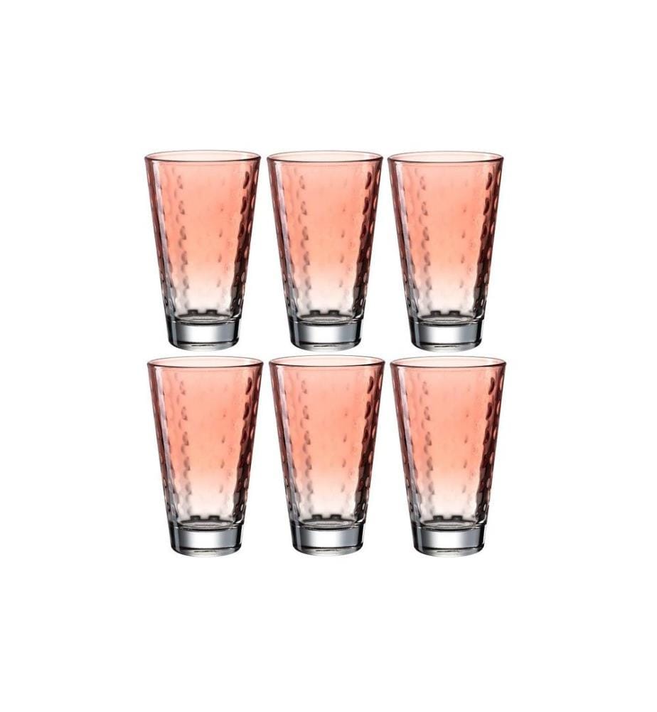 LEONARDO - Verre Optic Pastell 300 ml, 6 Pièce/s, Rouge