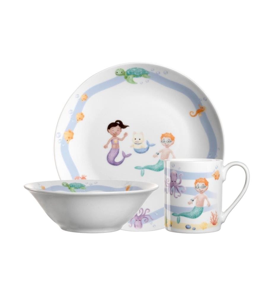 LEONARDO - Service de table pour enfants Avventura 3 pièces, Mer