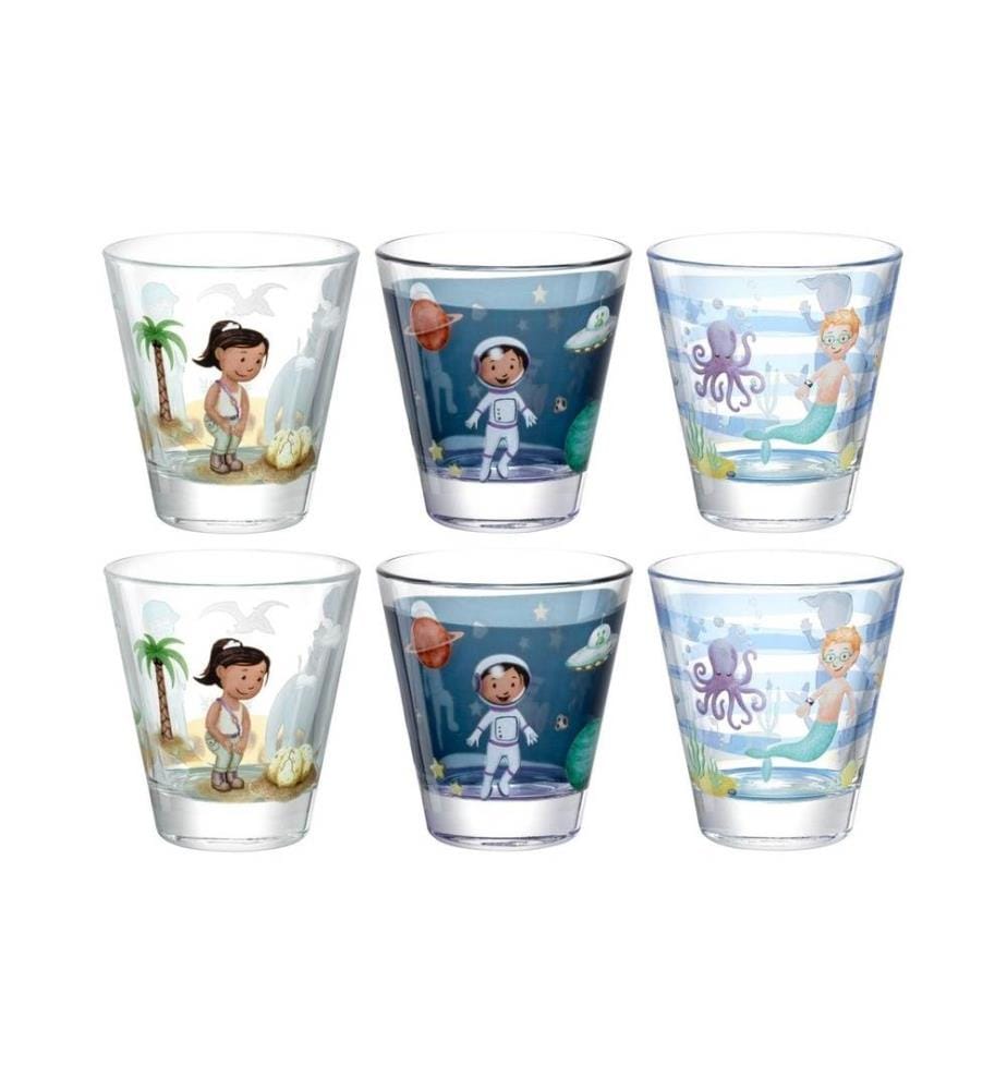 LEONARDO - Verre à boire pour enfants Avventura 215 ml, 6 pièces, Assorti