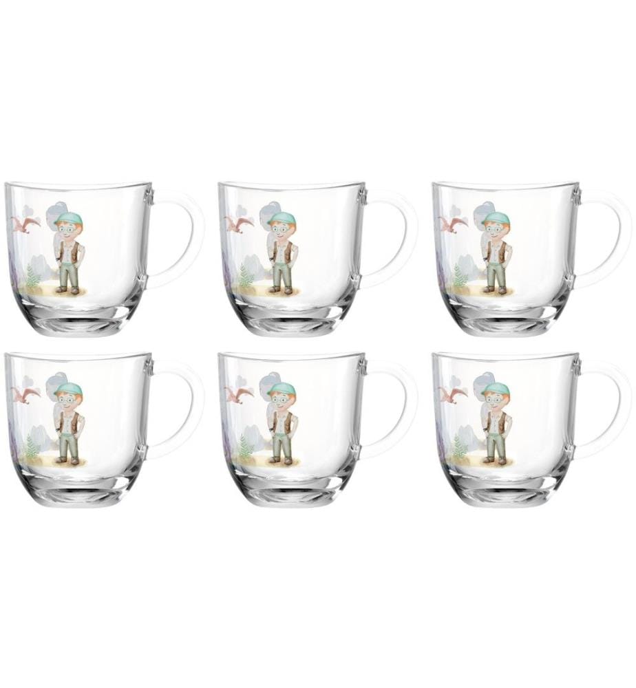 LEONARDO - Tasse pour enfants Avvenutura 280 ml, 6 pièces, Dinosaure