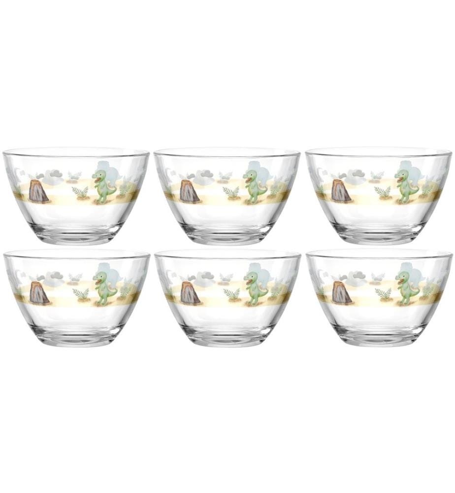 LEONARDO - Bol pour enfants Avventura 400 ml, 6 pièces, Dinosaure