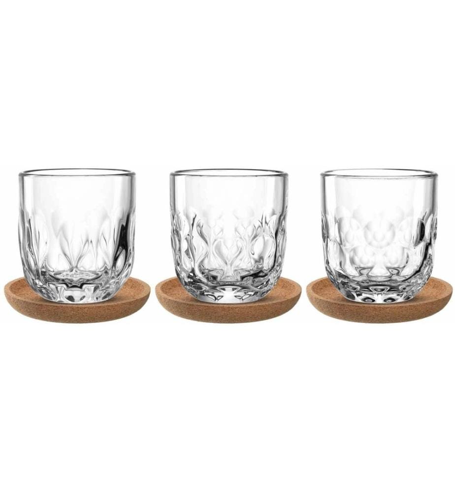 LEONARDO - Verre à cappuccino Gocce avec soucoupe 220 ml, Transparent
