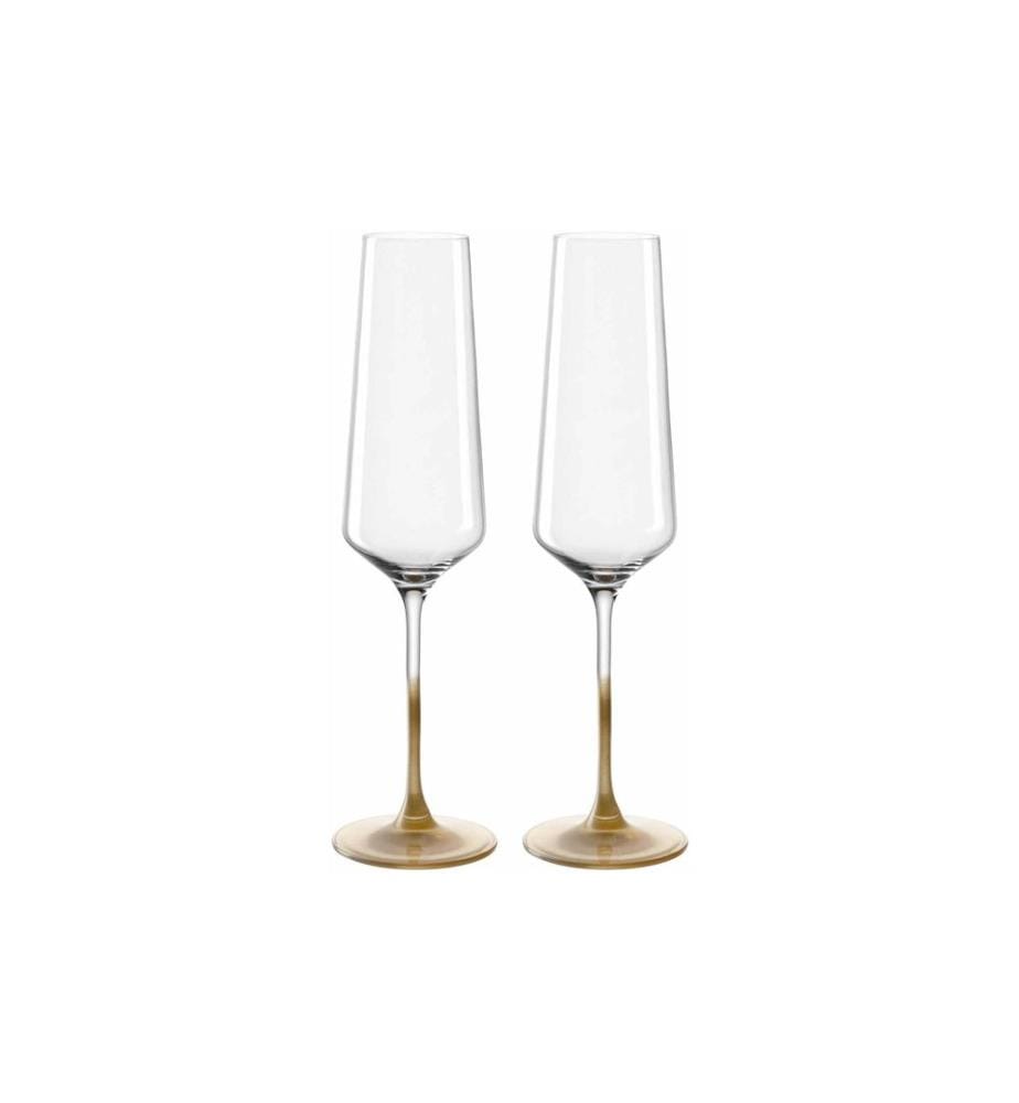 LEONARDO - Verre à champagne Puccini 2 pièces, 280 ml, Doré