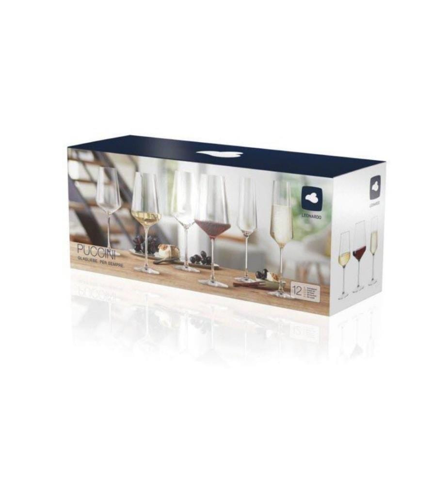 LEONARDO - Service de verres à vin Puccini 12 pièces, transparent