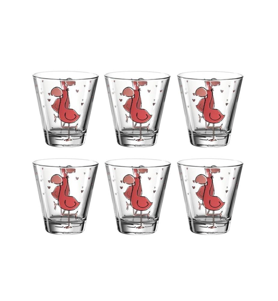 LEONARDO - Verre à boire pour enfants Bambini Flamingo, 215 ml, 6 pièces