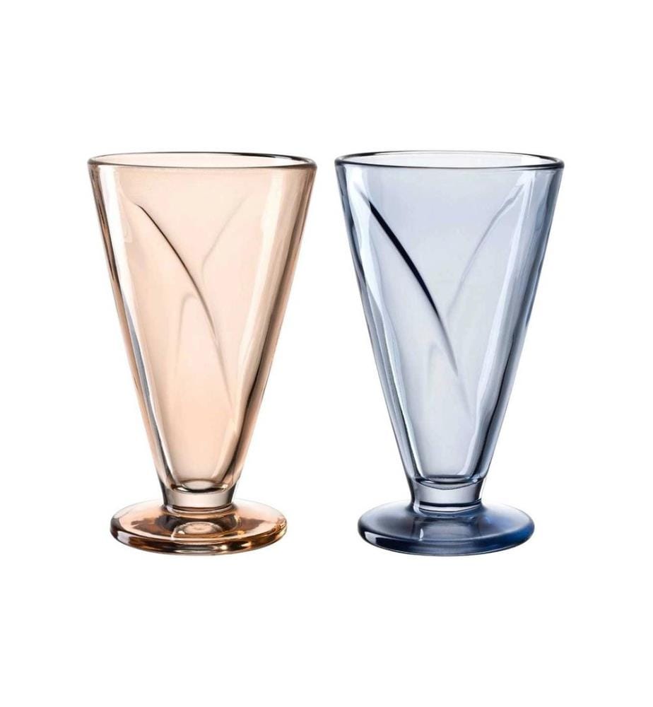 LEONARDO - Coupe 360 ml, bleu / abricot, 4 pièces