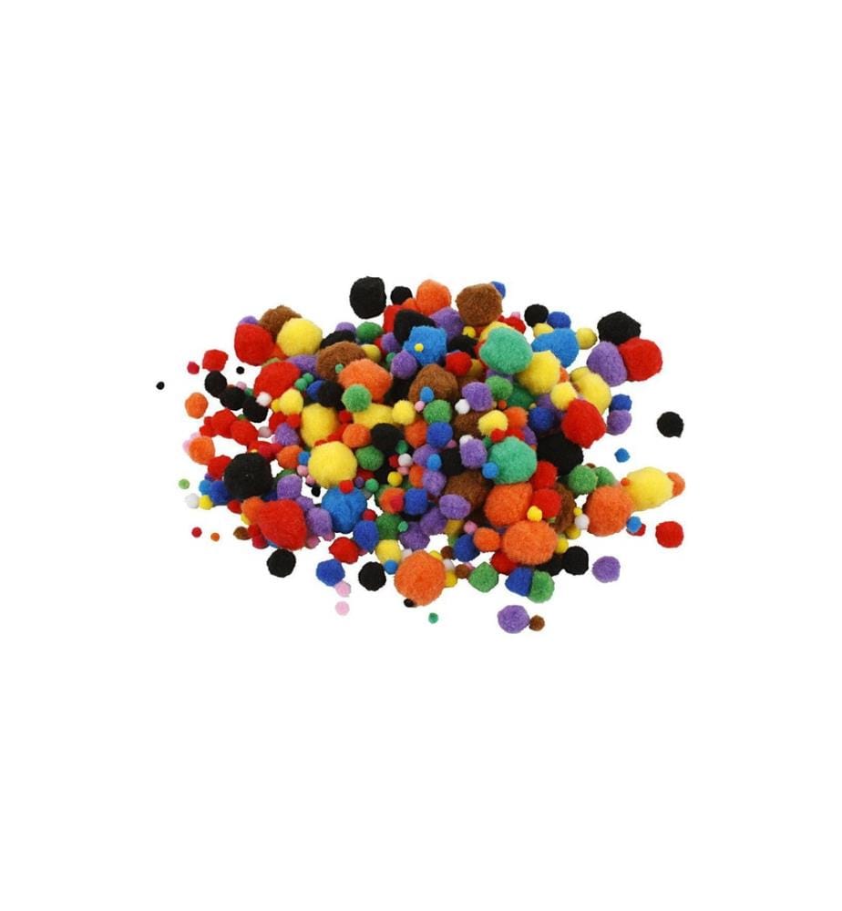 CREATIV COMPANY - Pompon 5-40 mm 150 pièces, couleurs assorties