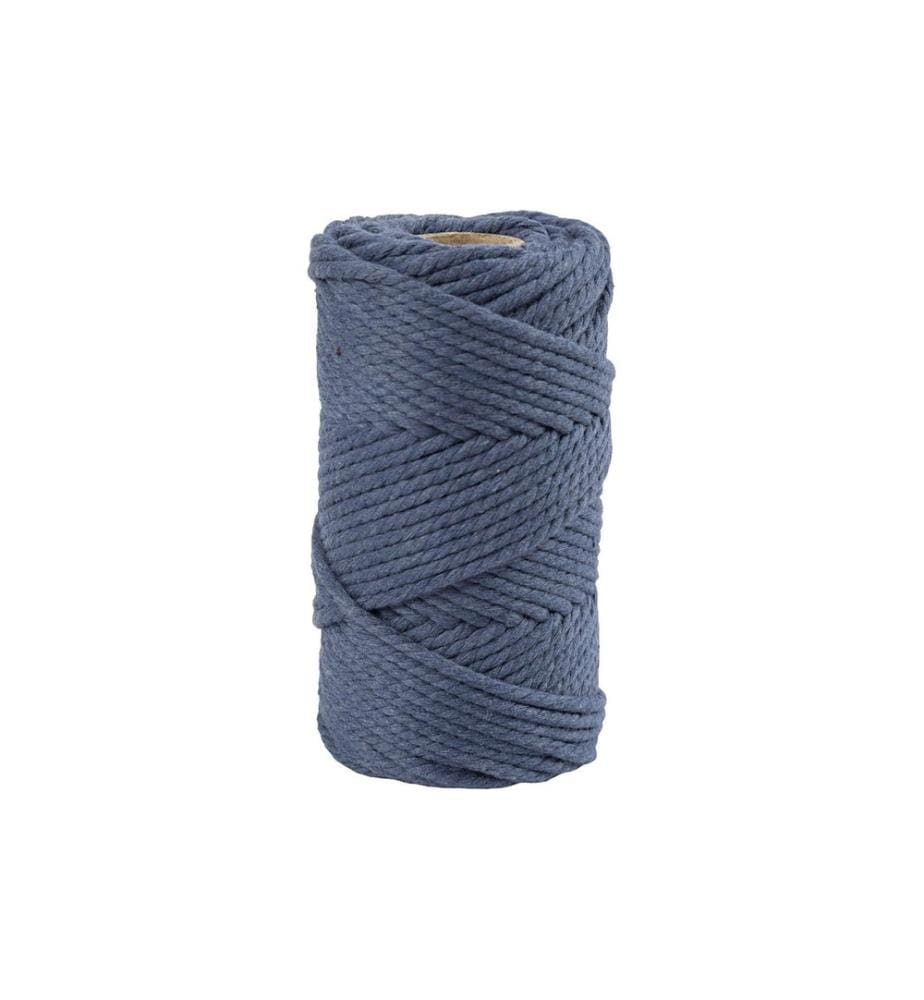 CREATIV COMPANY - Fil de coton Cordon Macramé Bleu