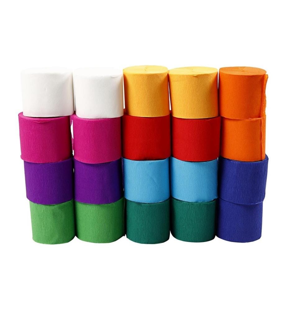 CREATIV COMPANY - Papier crêpe 5 cm x 20 m, 20 Pièce/s, Multicolore