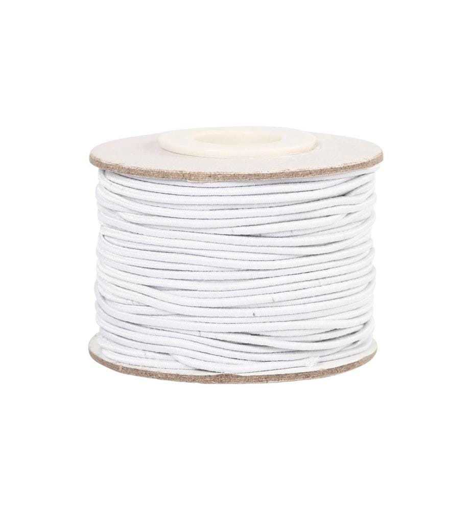 CREATIV COMPANY - Cordon élastique 1 mm Blanc, 25 m