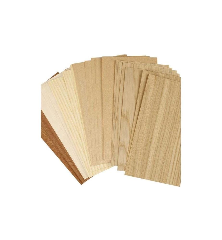 CREATIV COMPANY - Article en bois 22 x 12 cm Panneaux de placage, 30 feuilles assorties