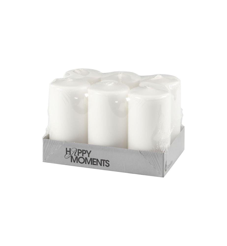 CREATIV COMPANY - Bougie cylindrique Ø 5 cm Blanc, 6 pièces