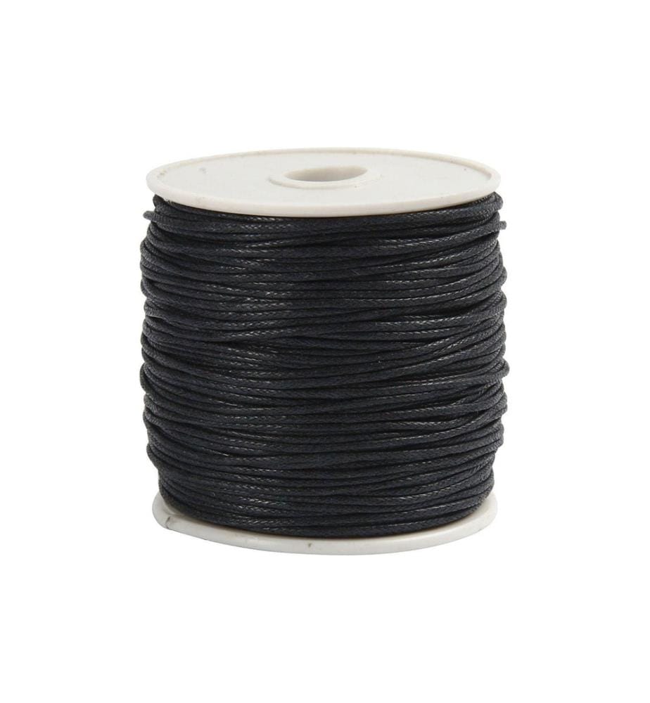 CREATIV COMPANY - Bande en coton 1 mm, noir, 40 m