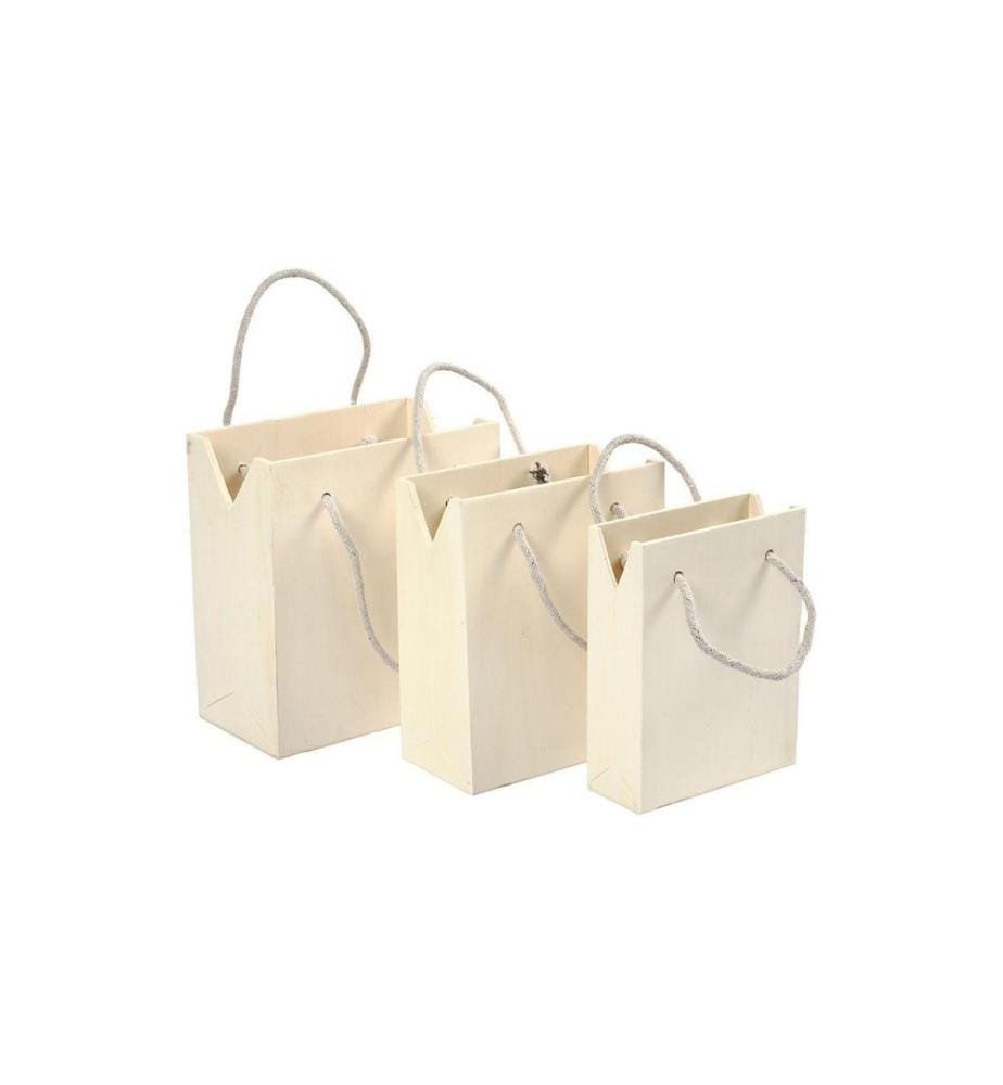 CREATIV COMPANY - Article en bois Sac de transport, 3 pcs.
