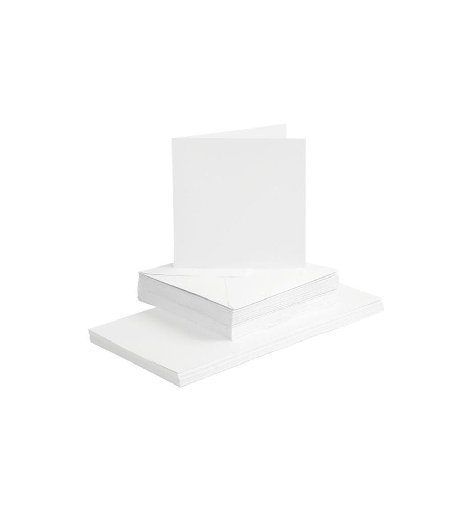CREATIV COMPANY - Carte vierge 15 x 15 cm 50 jeux, blanc