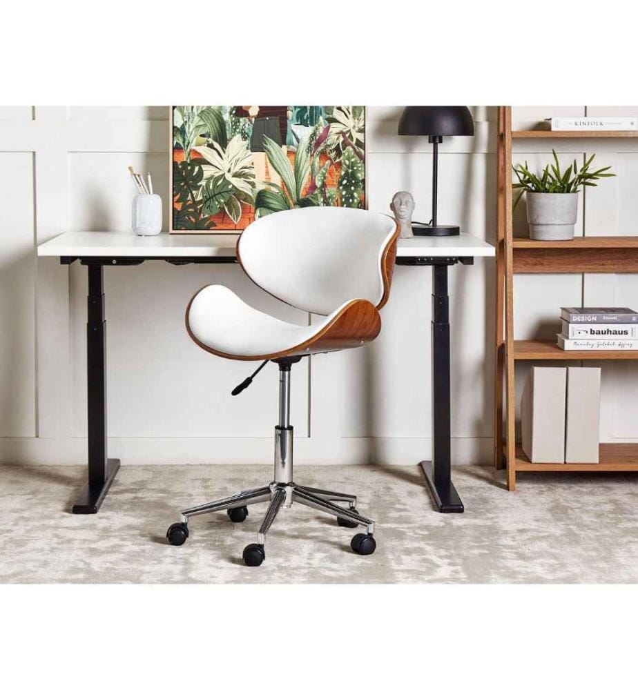 Chaise de bureau ROTTERDAM Cuir PU Blanc