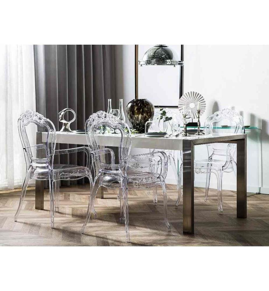Lot de 2 chaises de salle à manger VERMONT Transparent
