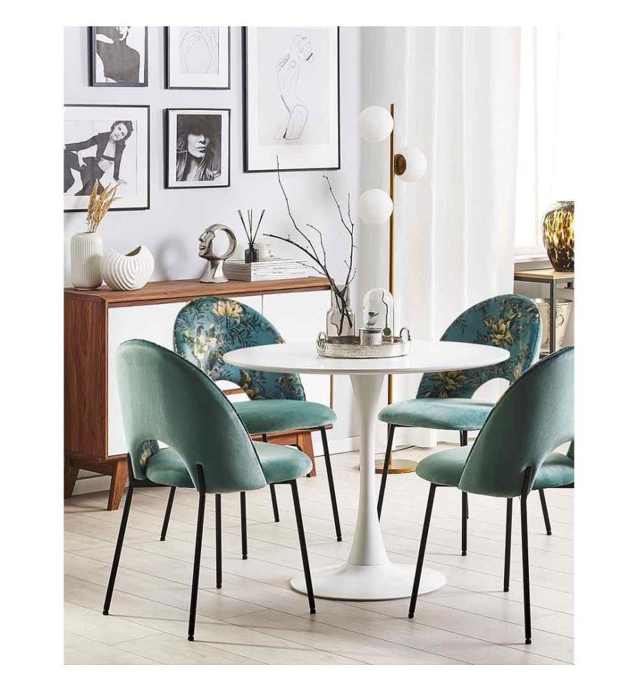 Lot de 2 chaises de salle à manger COVELO Velours Vert menthe